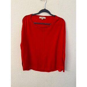 Loft Ann Taylor red long sleeve shirt women size large